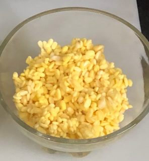 Soaking moong yellow dal