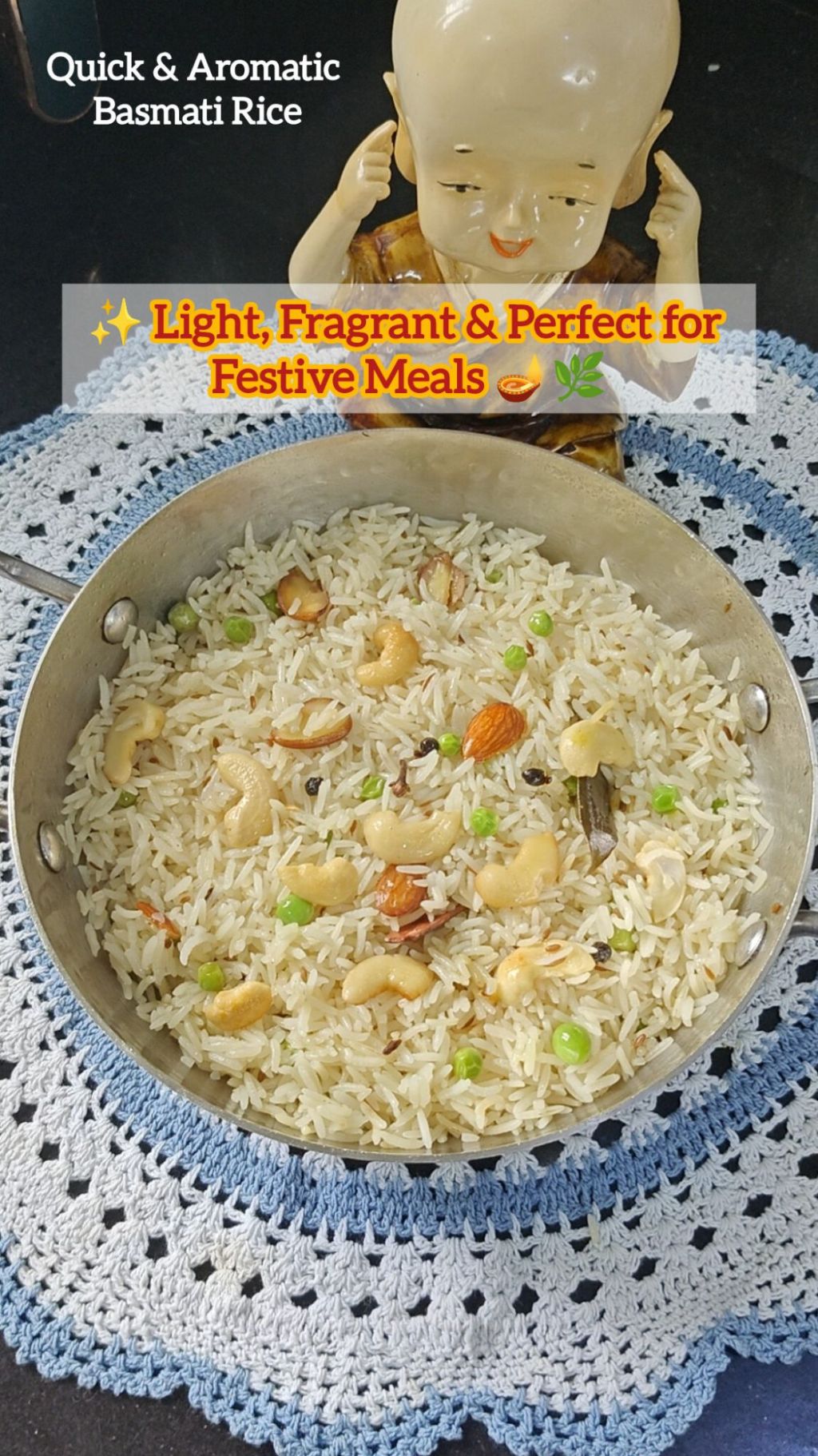 बासमती चावल |10 मिनट में झटपट पुलाव – Basmati Rice Pulao – No Onion No&nbsp;Garlic!