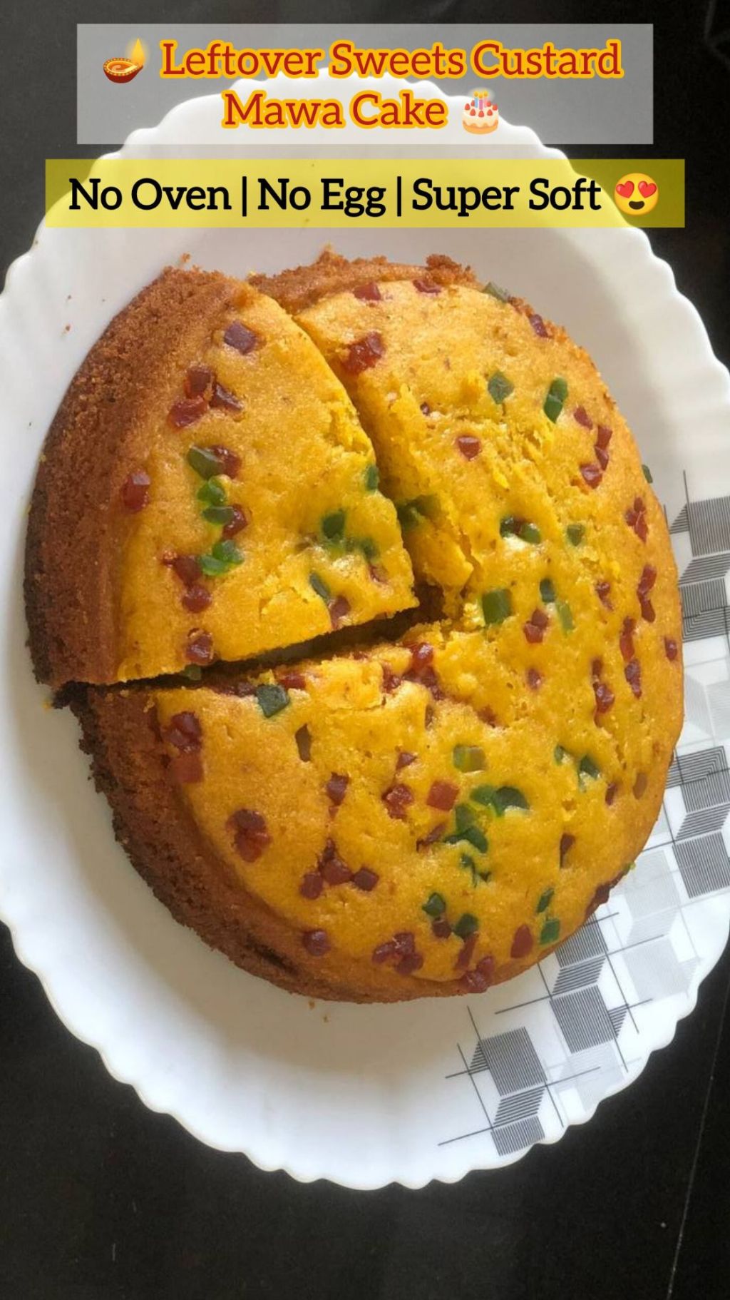 Leftover Sweets Custard Mawa Cake 🎂 | No Oven Bakery Style Cake 🏡 | Diwali Sweet Makeover Recipe&nbsp;✨